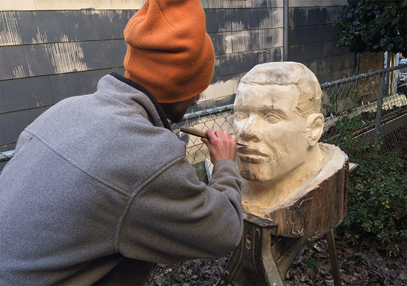 In Case You Missed It on KOMONews.com earlier this week: As the Seahawks sharpen their talons for next week's playoff game, a local artist is sharpening his blade in tribute.