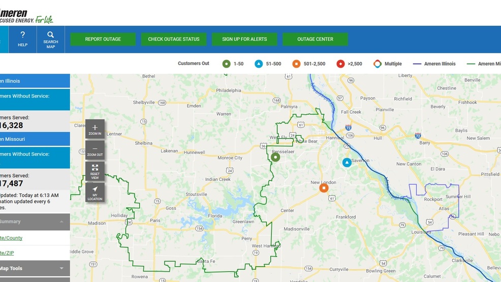 ameren ue power outage map Crews Assess Power Outages In Northeast Missouri Khqa ameren ue power outage map