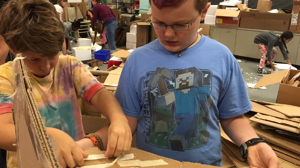 Asheville students participate in the Global Cardboard Challenge
